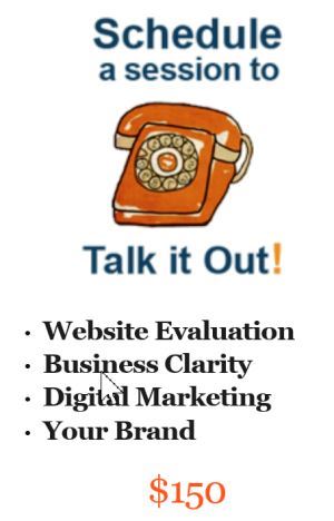 Call to action example: Freelance Judi Knight's "Talk it Out Session." Judi includes the offer in every edition of her weekly newsletter. Click to check it out!