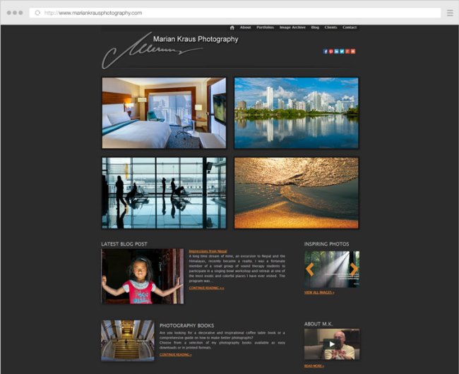 Website Design for Marian Kraus Photography by Photography Website Designer Alex Vita. Click to visit Alex's online portfolio!